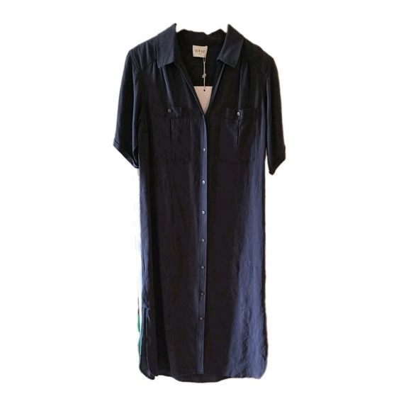 Wrap London Dresses & Skirts - NWT WRAP London Charcoal Linen Blend Dress Size 8 Quiet Luxury Old Money